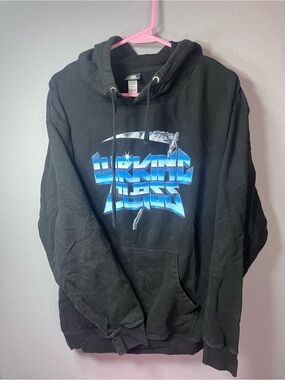 Black Hoodie with Blue 'Lurking Class' Graphic